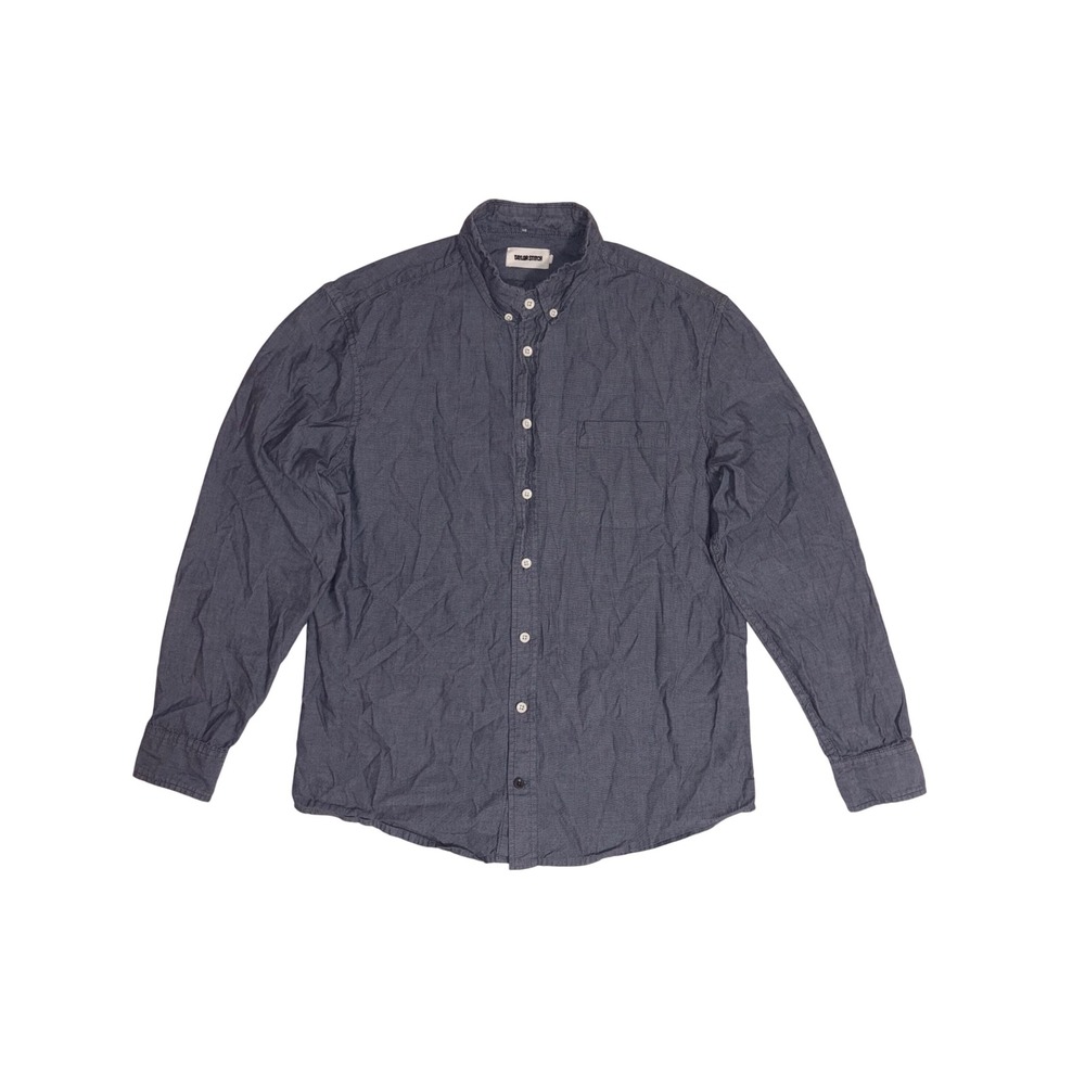 TAYLOR STITCH The Jack Shirt Mens 40 Medium Navy Blue Organic Cotton Oxford LS